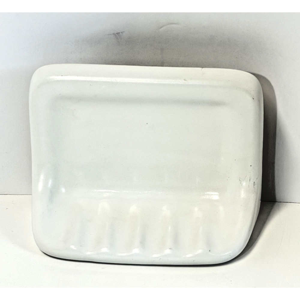 Classic Porcelain Soap Dish Wall-Mount Shower Tub Mexico 1010 TL Minimalist Vtg